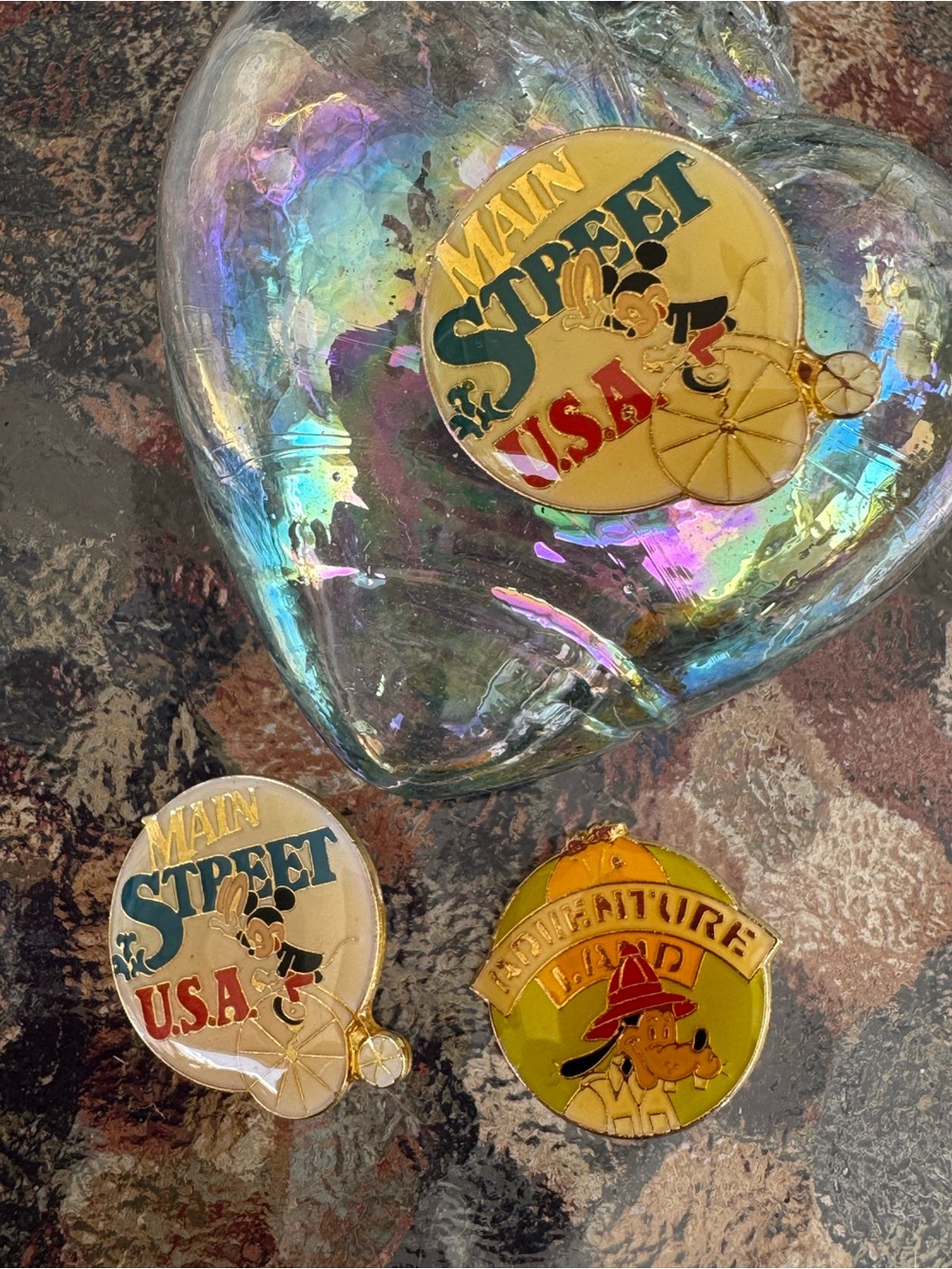 1985 Walt Disney Productions Main Street and Adventureland 3 Pin set Vintage